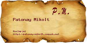 Patonay Mikolt névjegykártya
